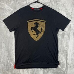 Hudson Outerwear Mens Black Rhinestone Horse 2X Graphic T-Shirt Streetwear